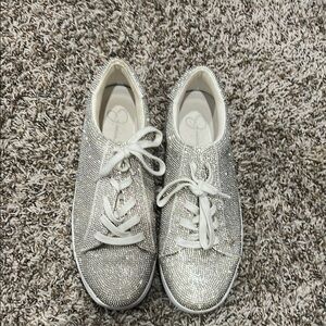 Sam Edelman Silver Glitter Sneakers